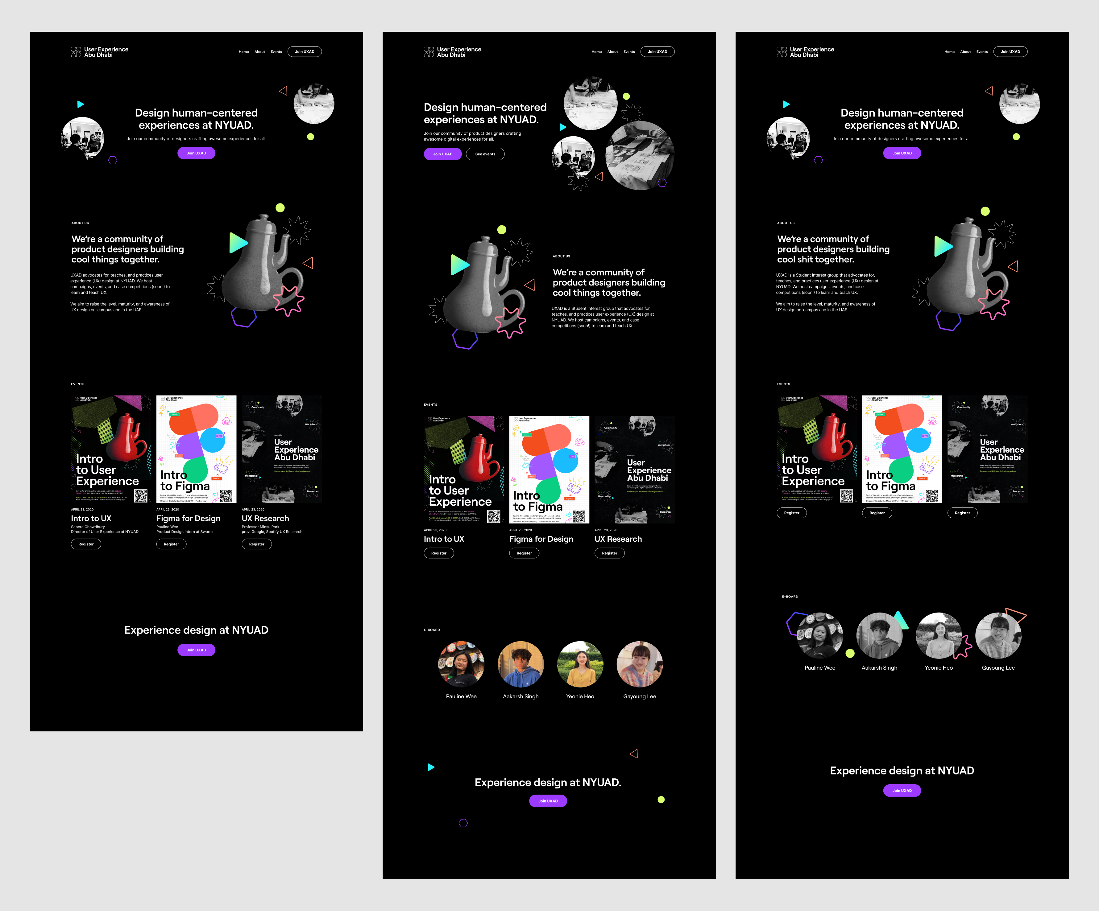 UXAD Website Mockup Version 1